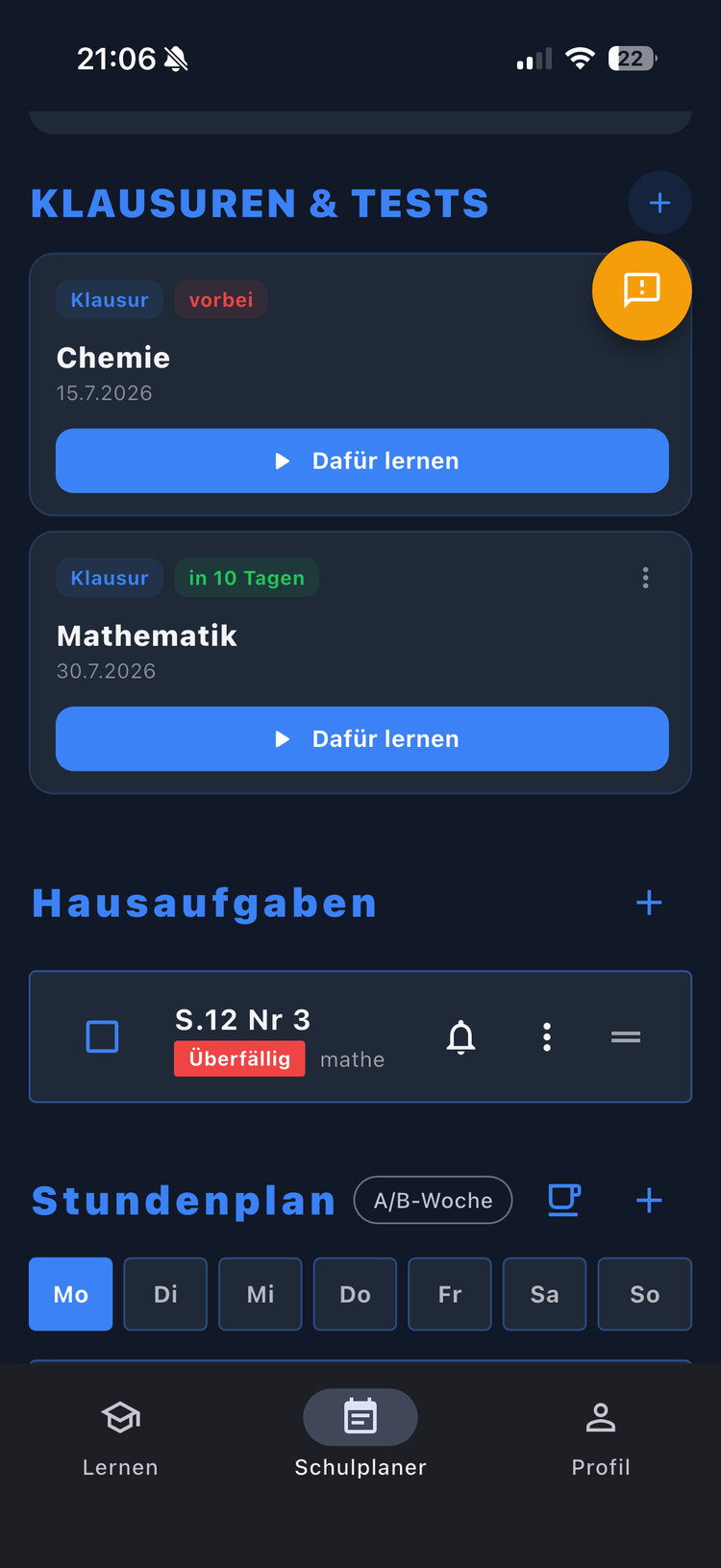 Klausuren & Planer